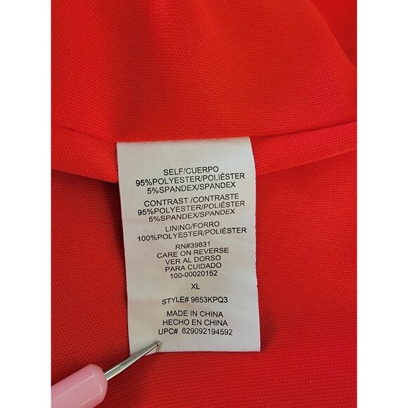 XOXO Red Zip Front Y2K Sheath Structured Preppy Dress XL - Picture 4 of 5